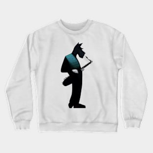 Blue Scottish Terrier Saxophonist Crewneck Sweatshirt